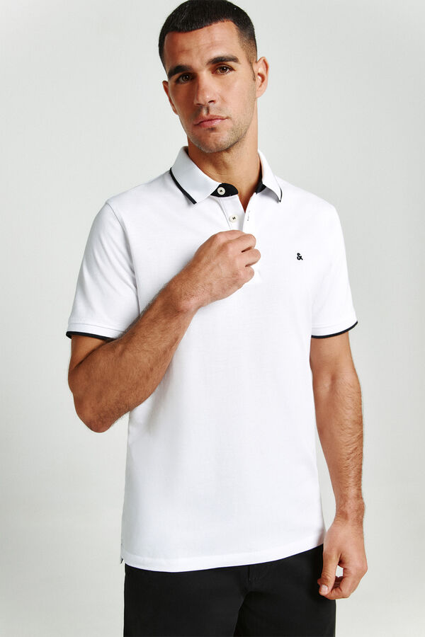 Jack & Jones Plain short sleeve polo shirt white