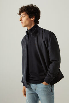 Springfield Reversible faux suede jacket navy