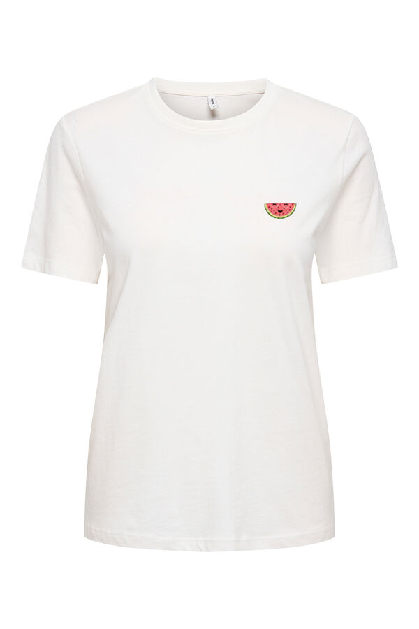 Only Plain short-sleeved T-shirt white