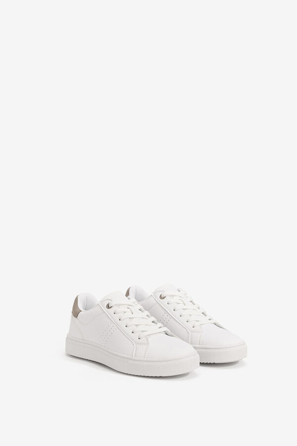 Tiffosi Combined Leather Effect Sports Shoes white
