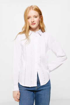 Springfield Camisa Popel&iacute;n Schiffly  blanco