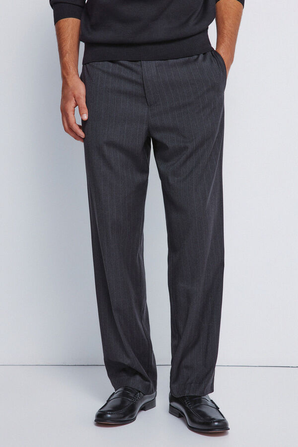 Springfield Straight fit striped trouser grey