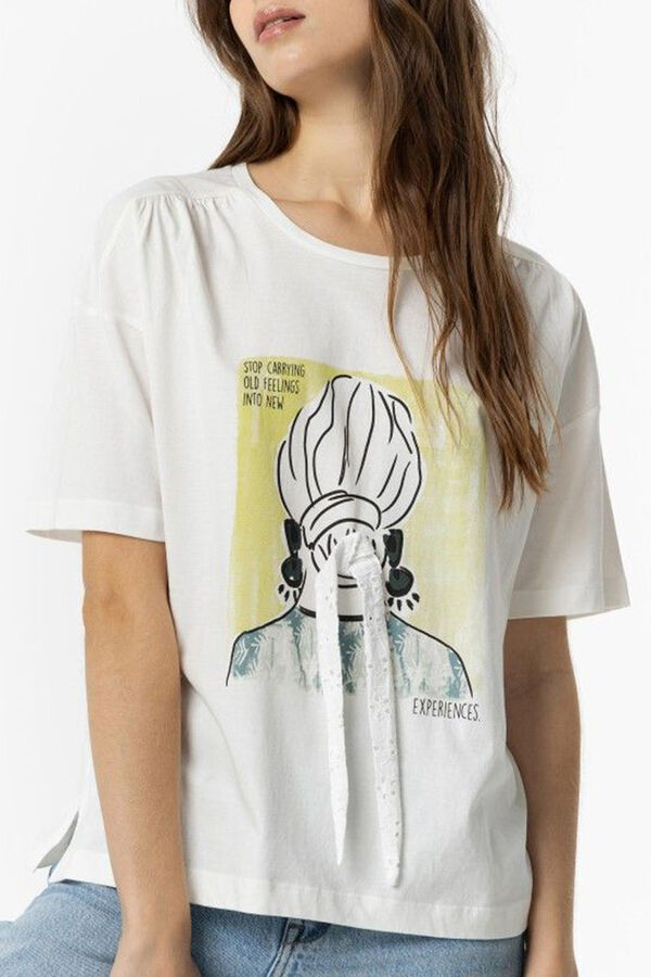 Springfield T-shirt com estampado frontal e aplique branco