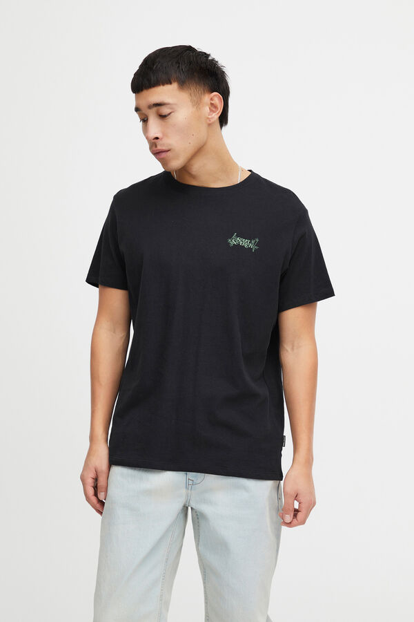 Springfield Short-sleeved T-shirt - Printed back crna