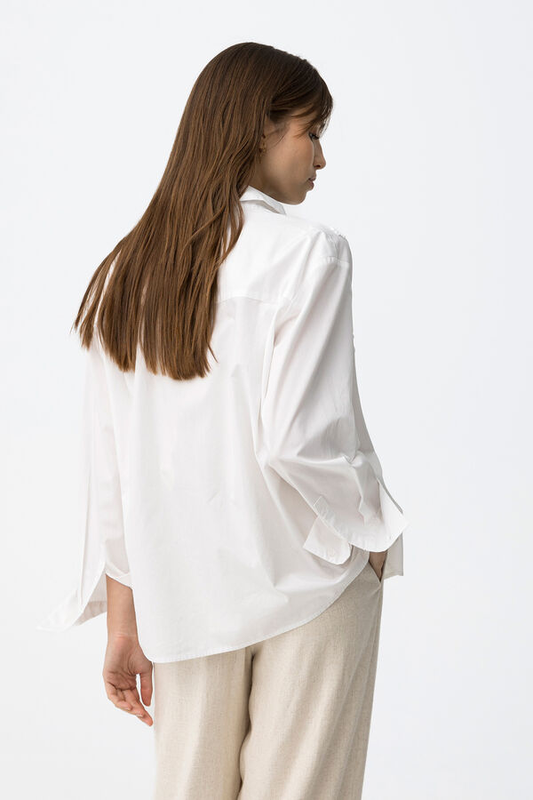 Tiffosi Camisa de manga comprida estilo folgado branco