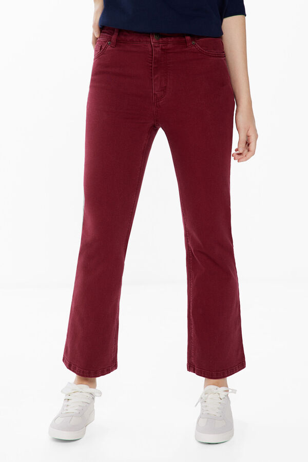 Springfield Colour kick flare jeans red