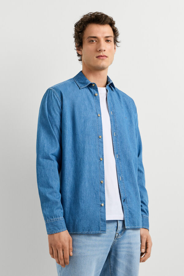 Pepe Jeans Denim slim fit shirt blue