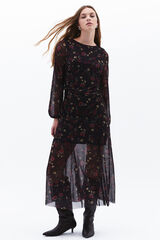 Oxxo Vestido largo estampado negro