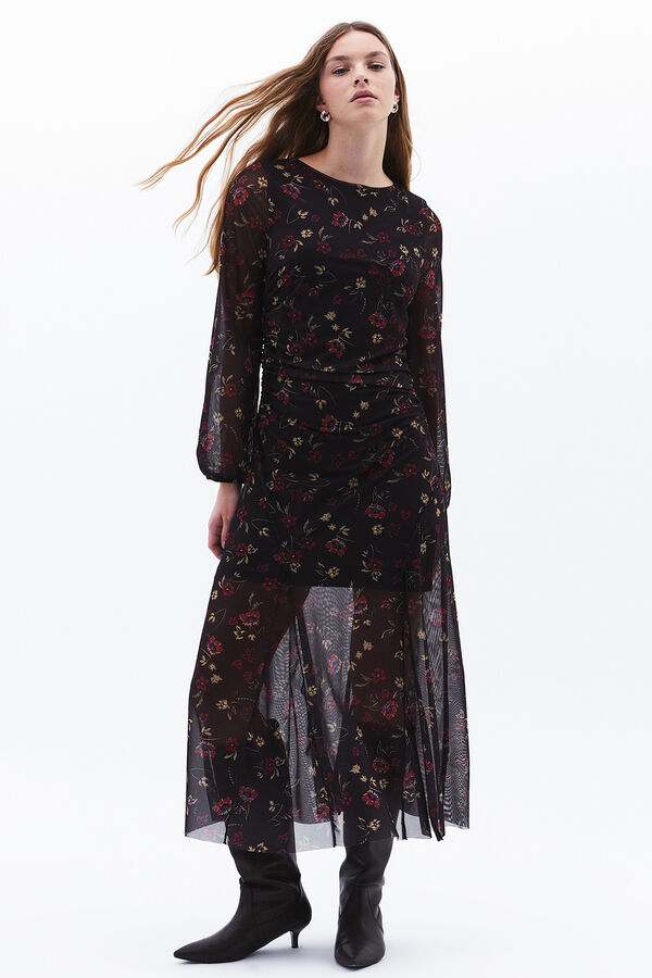 Oxxo Vestido largo estampado negro