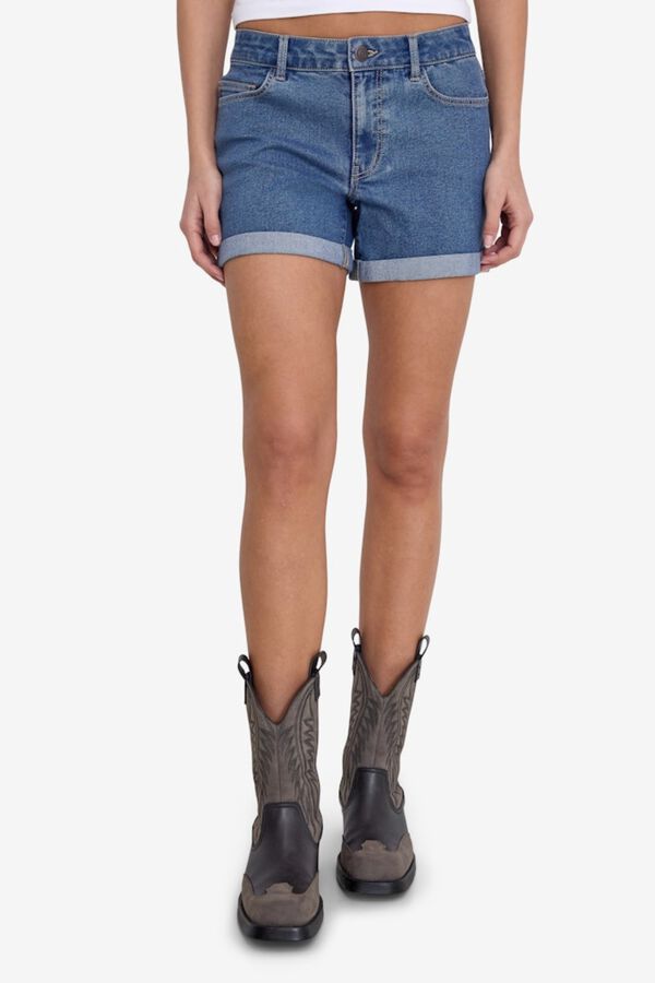 Noisy May Vaquero corto b&aacute;sico con dobladillo azul