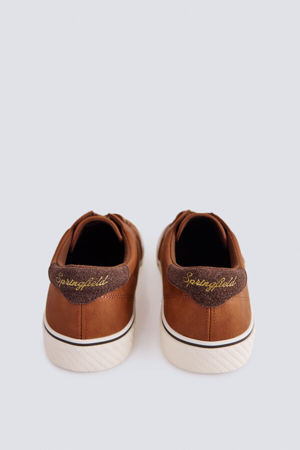 Springfield Faux leather iconic sneaker nude