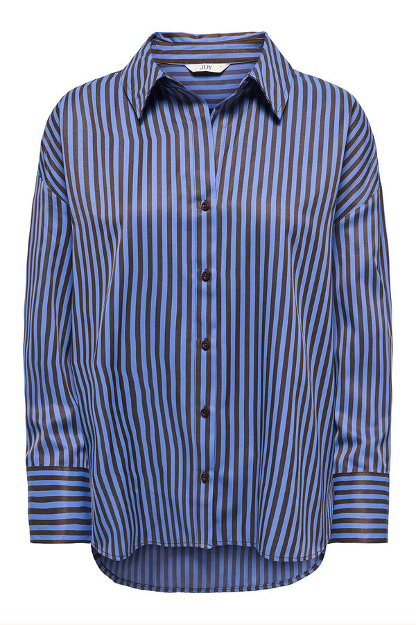 JDY Camisa riscas de manga comprida castanho