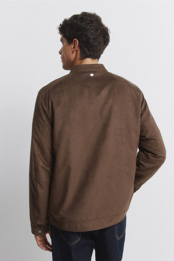 Springfield Suede-effect jacket nude