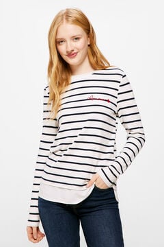Springfield "Amour" striped T-shirt brown
