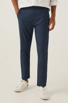 Springfield Pantalon chino micro-imprim&eacute;. blau