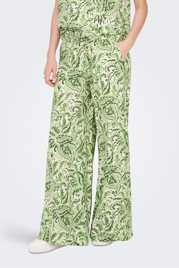 JDY Pantal&oacute;n largo ancho blanco