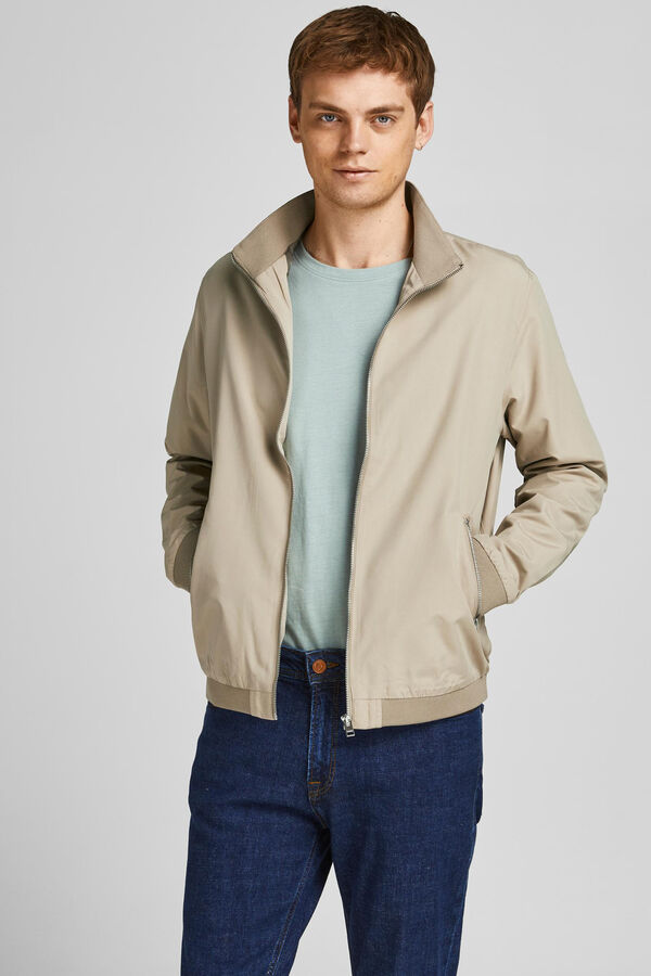 Jack & Jones bomber jacket with high neck blue