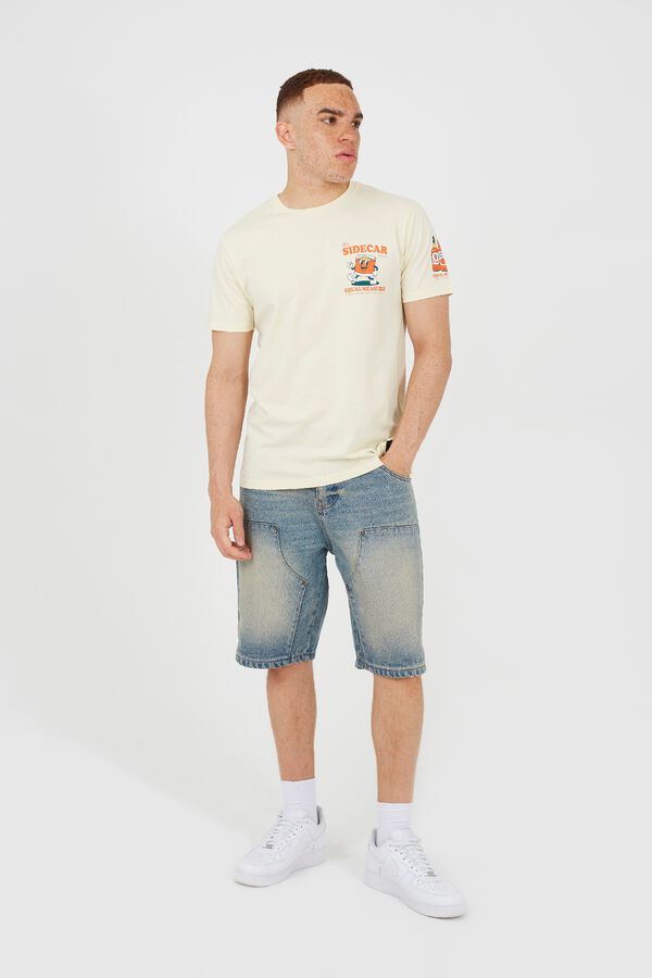 Brave Soul Printed short sleeve T-shirt beige
