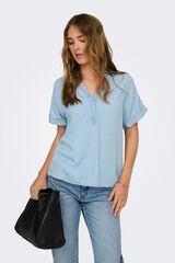 Only Tencel short sleeve shirt blue