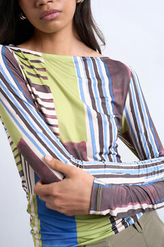 Topshop Top manga comprida estampado