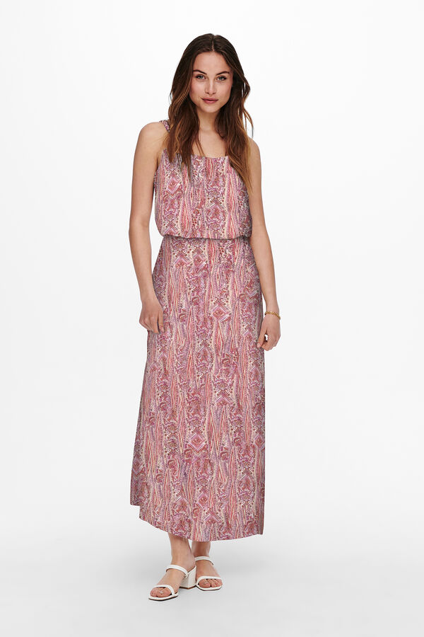 Only Vestido longo com al&ccedil;as ajust&aacute;veis rosa