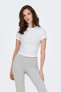 Only Camiseta crop de canalé