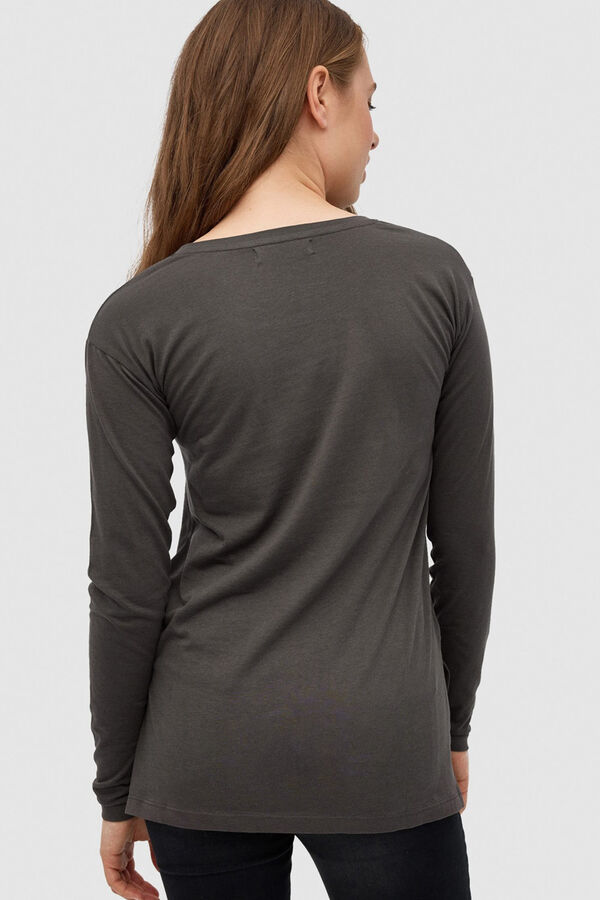 Inside T-shirt estampado cinzento
