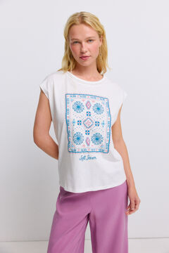 Springfield T-shirt de manga curta estampada