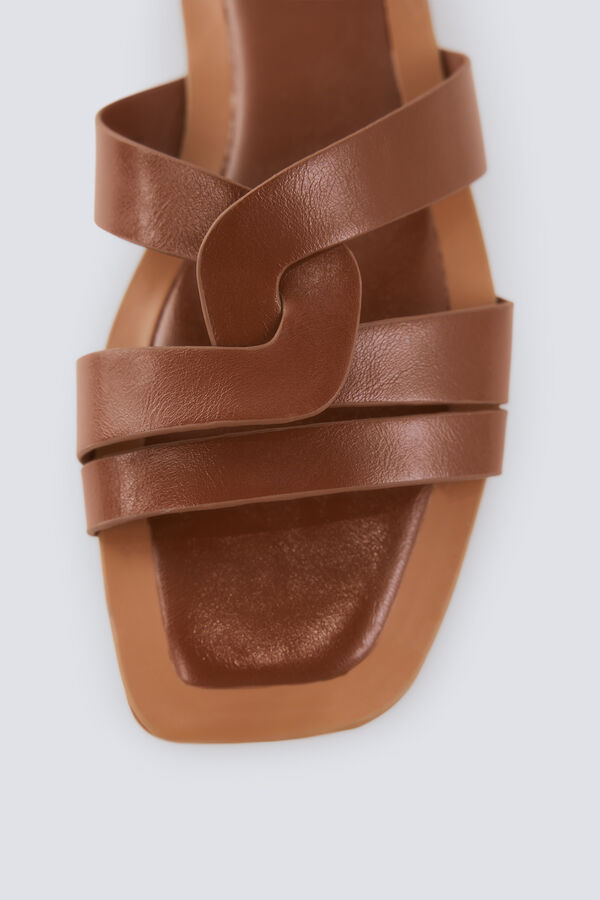 Springfield Braided slide sandal brown
