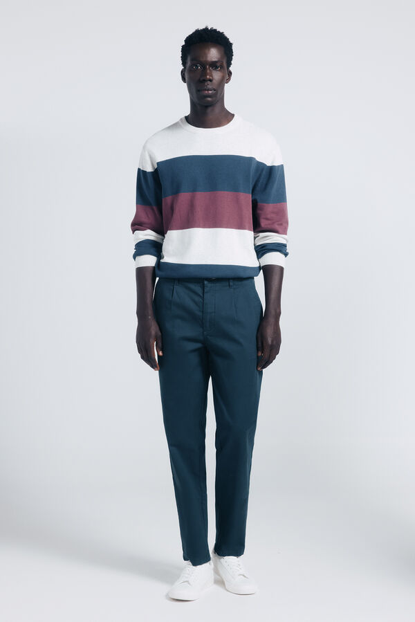 Springfield Jersey rayas bloque color burdeos