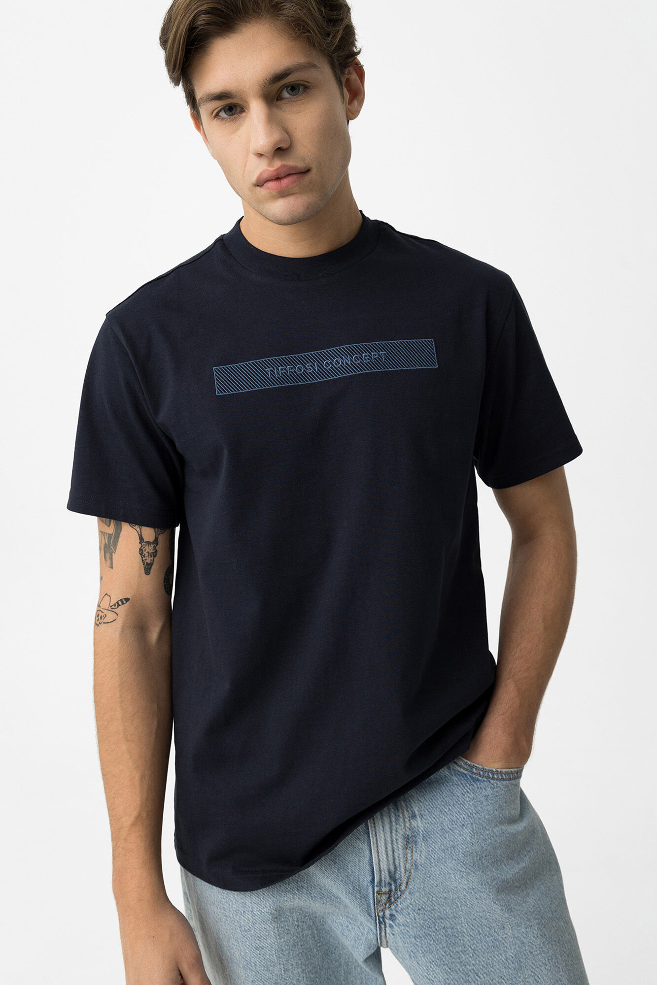 Tiffosi Camiseta azul de manga curta