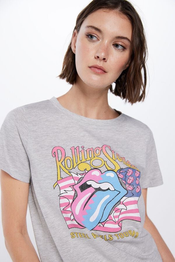 Springfield Camiseta "Rolling Stones" gris claro
