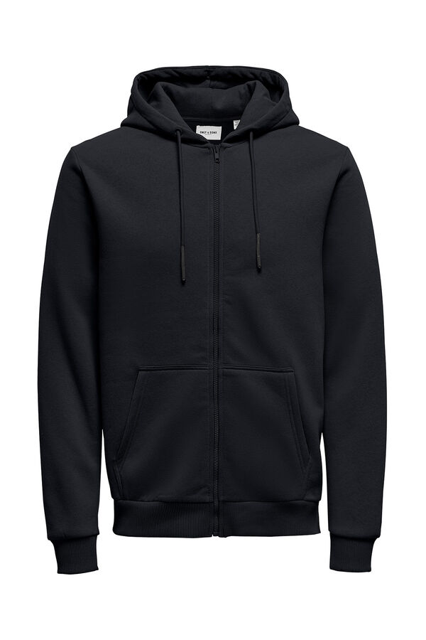 Only & Sons Sweatshirt com fecho-&eacute;clair azul