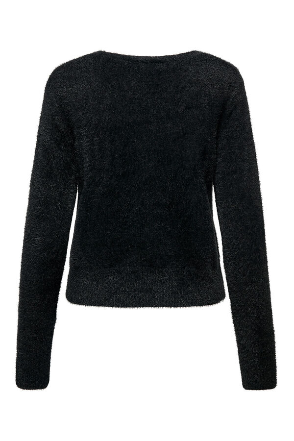 Only Pullover mit Pelzeffekt Schwarz