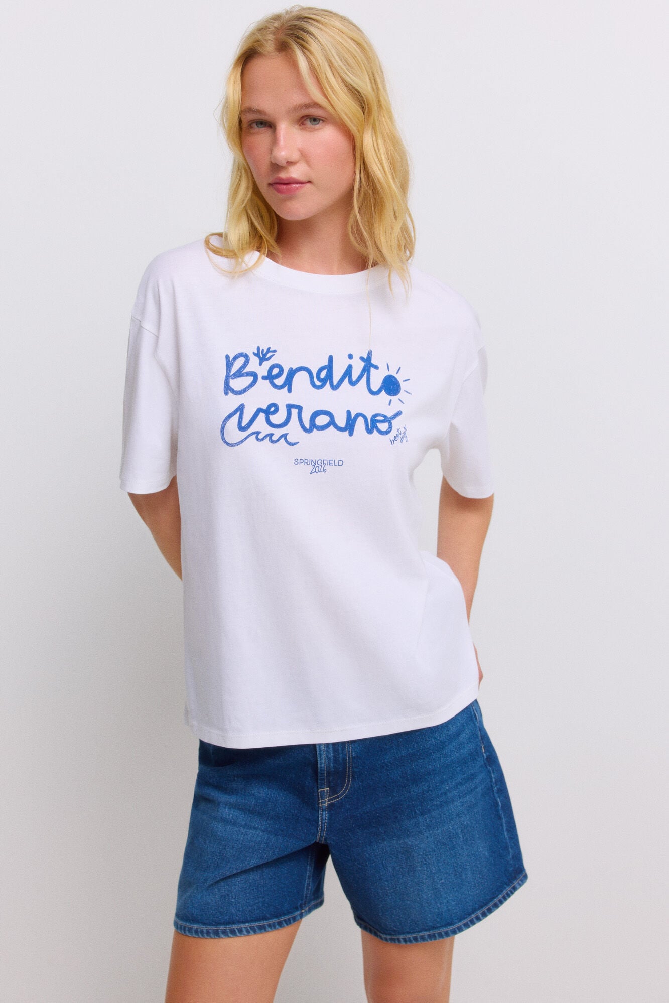 Springfield T-shirt de manga curta "bendito verano"
