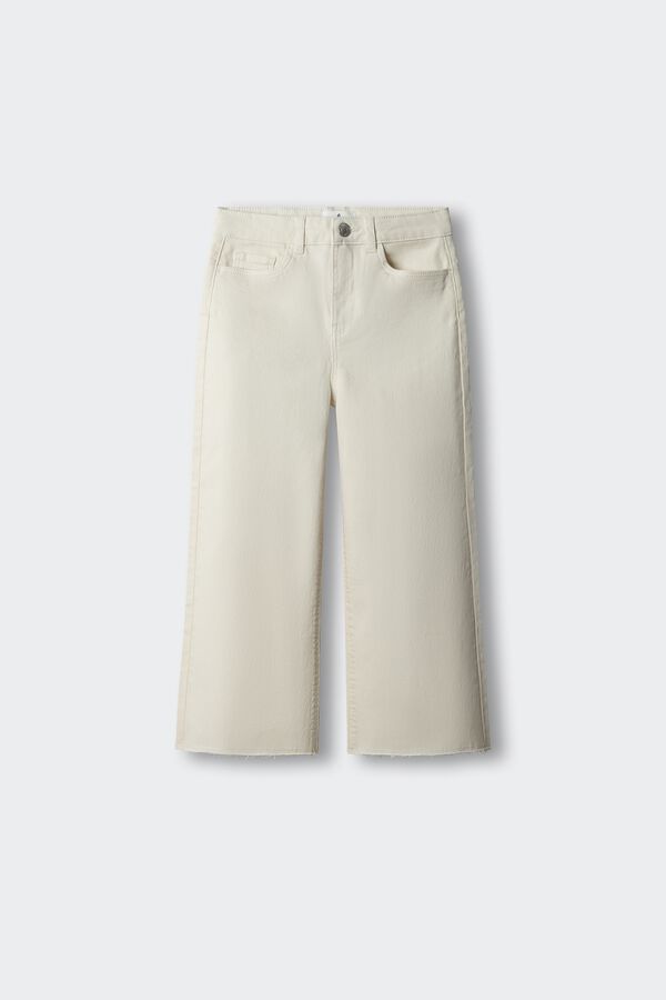 Springfield Kids Osnovne culotte pantalone od kepera za devojčice Bež