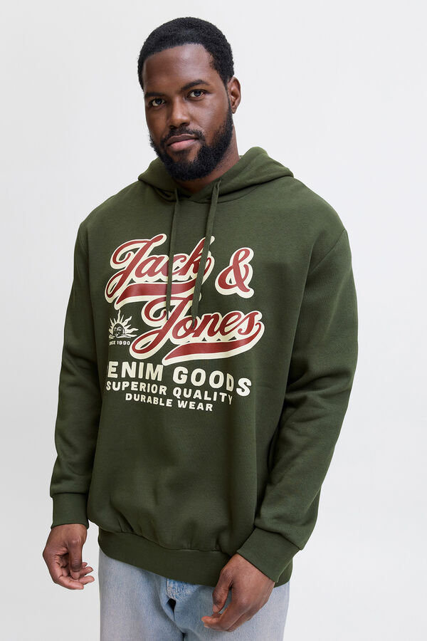 Jack & Jones PLUS Essential hooded sweatshirt green