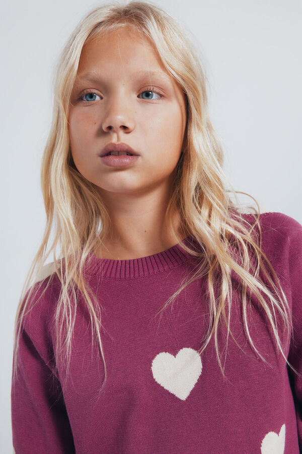 Springfield Kids Džemper sa srcima za devojčice Roze