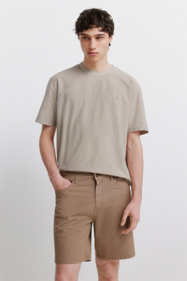 Springfield Lightweight 5-pocket washed regular fit Bermuda shorts nude