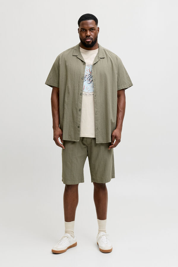 Jack & Jones PLUS Printed cotton T-shirt grey