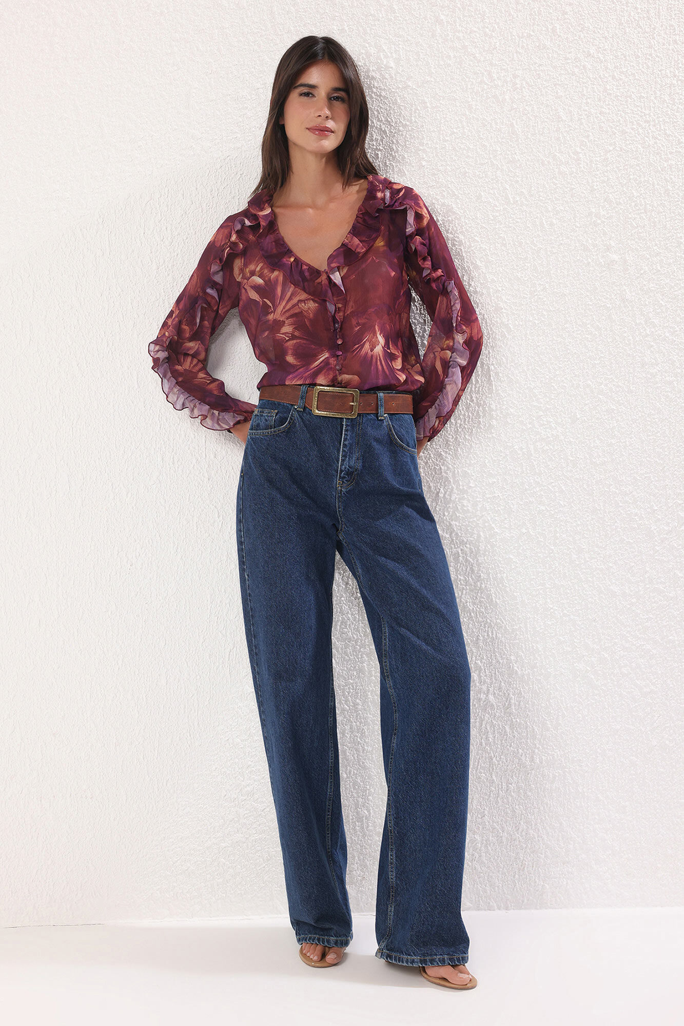 Trendyol Blusa flu&iacute;da volantes