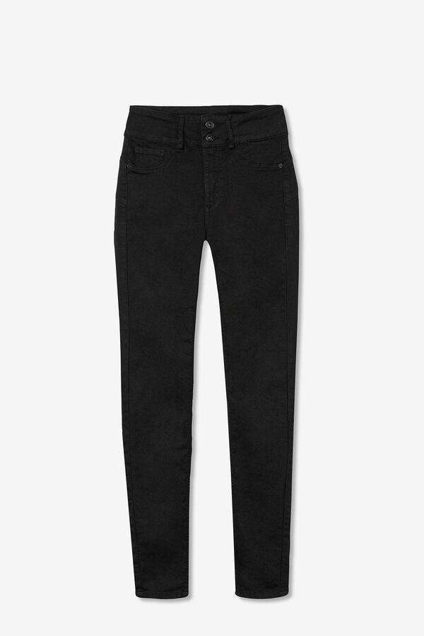 Springfield One Size Double Comfort high-rise jeans crna