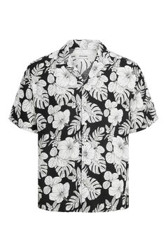 Springfield Floral print short-sleeved shirt  natural