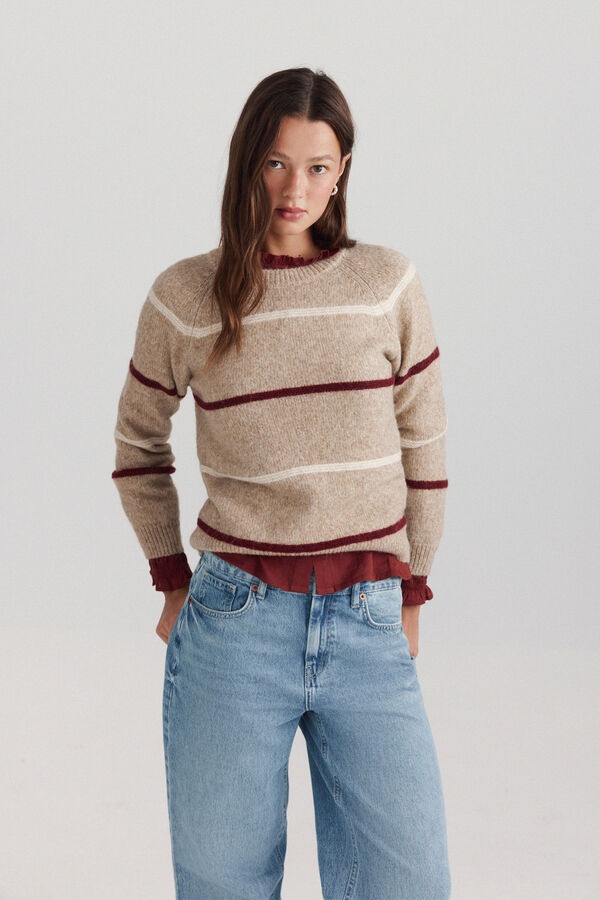 Springfield Striped knit jumper nude