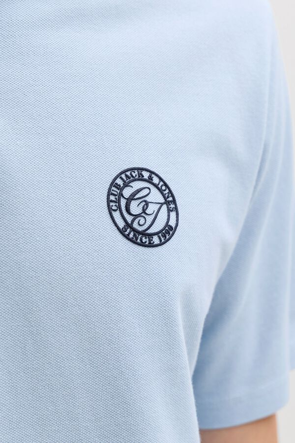 Jack & Jones PLUS Polo shirt with logo blue