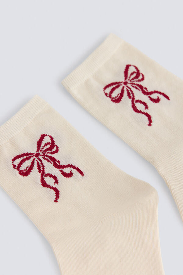 Springfield Basic bow socks beige