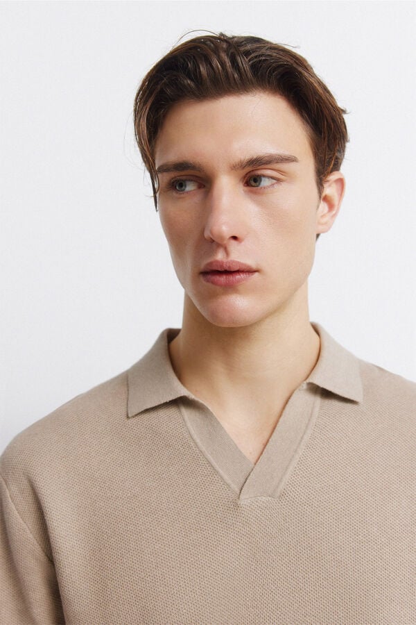 Springfield Link structure polo shirt nude