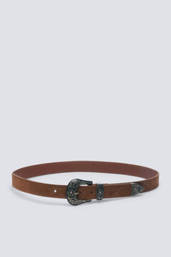 Springfield Cinto de cowboy com fivela de flor cru