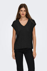 Only T-shirt com glitter  preto