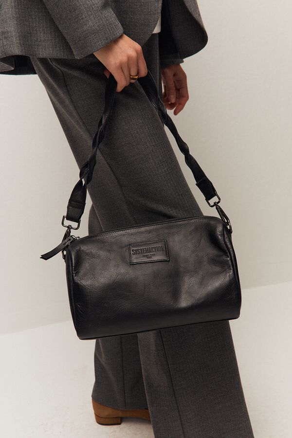 Systemaction Leather medium handbag black